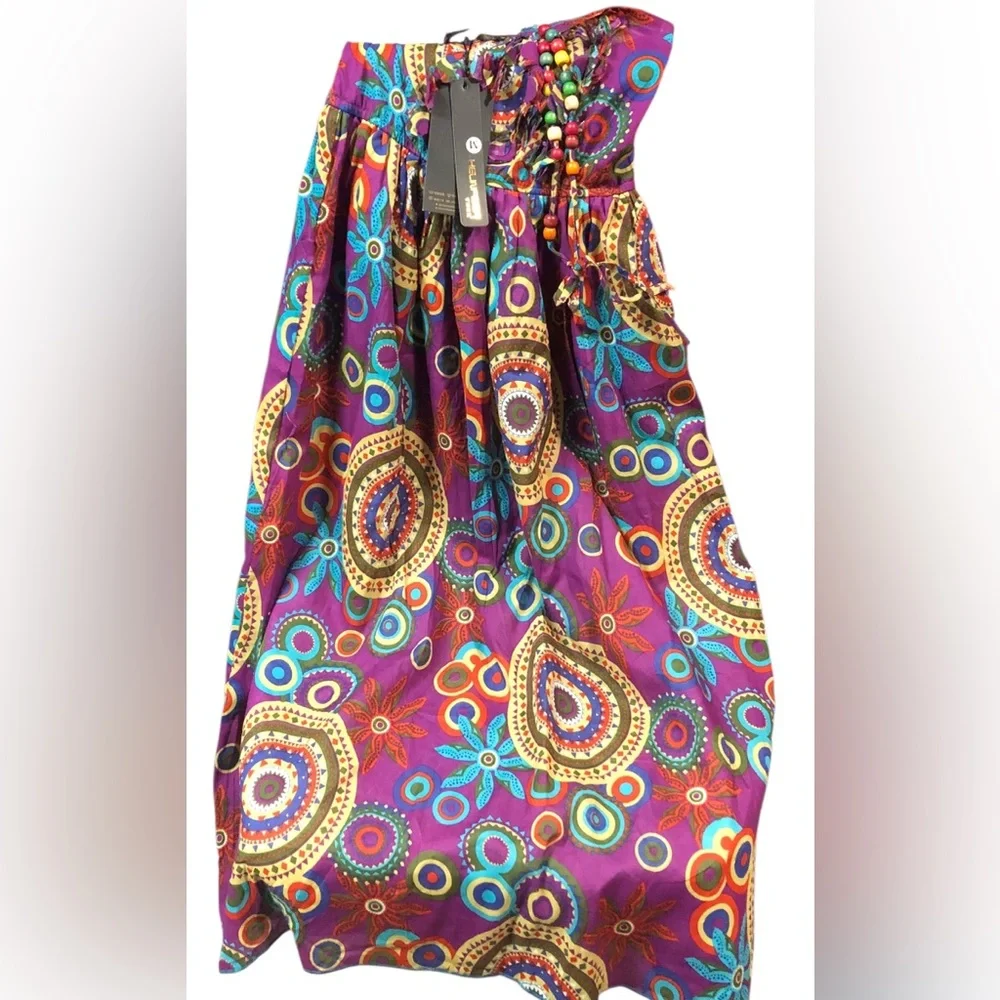 KELINFEIER N.W.T. Size Medium Multicolor Patterned‎ Dress.MIDI Stretchable Top.
